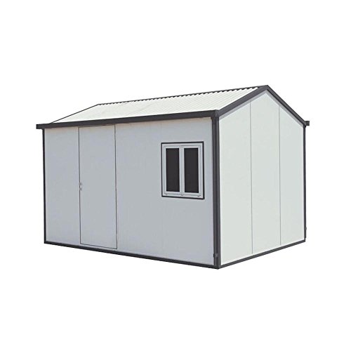 Duramax 30532 Tiny Home Gable Top Rood Insulated Building, Large, Off-White/Grey