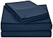Amazon Basics Lightweight Super Soft Easy Care Breathable Microfiber 4 Piece Bed Sheet Set with 14-Inch Deep Pockets, King, Navy Blue, Solid