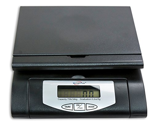 Weighmax 75 lbs. Digital Shipping Postal Scale, Black (W-4819-75 Black)