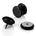 Stainless Steel Unisex Round Black Stud Earrings Set with Rubber Wrapped, 2pcs, 10mm (with Gift Bag)