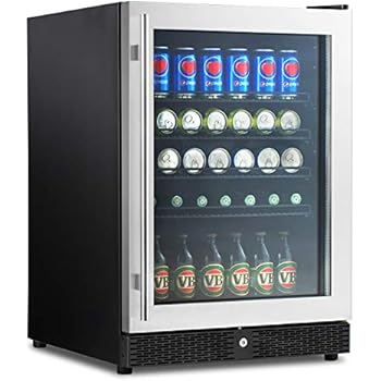 beverage refrigerator fridge mini lock beer led cooler glass soda door sc cola stainless lighting trimed 98f tempered 88f steel
