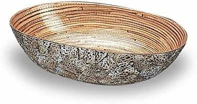 ORGBH Egg Shell and Bamboo Oval Bowl, Medium