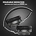 REETEC Bluetooth Headphones Over Ear - [Colorful LED Lights, 20H Playtime] Foldable Hi-Fi Stereo Wireless Headphones with Built-in Mic for iPhone, iPad, Smartphones, Laptop, PC, SD/TF, Grey