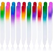 EAONE 20 Pieces Glass Nail File, Crystal Nail File Double Sided Etched Filing Surface Finger Nail Files, Professional Mix Gradients Colors Manicure Nail Care, 10 Color,Bulk Gift Mothers Day Gifts