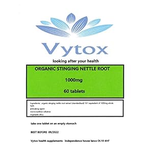 Organic Stinging Nettle Root 1000mg High Strength 60 Tablets Water Retention. 2 Months Supply. by Vytox