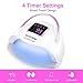 BruRkim 120W Faster Drying UV LED Nail Lamp, LED Gel Nail Dryer with 4 Timer Settings, Automatic Sensor Professional Nail Light Suitable for Fingernails and Toenails, Home and Salon