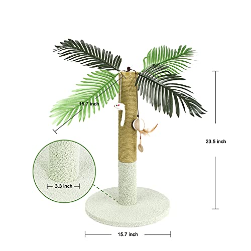 PGFUN Palm Tree Cat Scratching Post for Indoor Cats 2 in 1 Natural