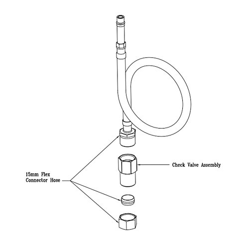 T&S Brass 016068-25 European 15 mm Flex Connector with Check Valve