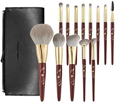 ROWNYEON Makeup Brush Set, 13 Pieces, Premium Taklon Makeup Brush Set, Cosmetic Pouch Included, Makeup Brush Set, Portable, Super Soft, Popular, Recommended by Professional Makeup Artists, Skin Friendly, Suitable for Sensitive Skins