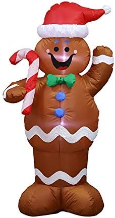 Wpond 1.5m Inflatable Gingerbread Man Prop for Christmas Party Yard Decor U.S. regulations