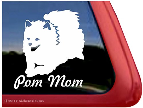 Pom Mom Vinyl Jumping Pomeranian Dog Decal Sticker