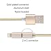 EReach [4 Pack, 2-in-1] 1 FT Lightning and Micro USB Nylon Braided High Speed Charge and Sync Cable Cord for iPhone 7 Plus/7/6s Plus/6s/5s, iPad, iPod, Samsung, HTC and More (Gold)