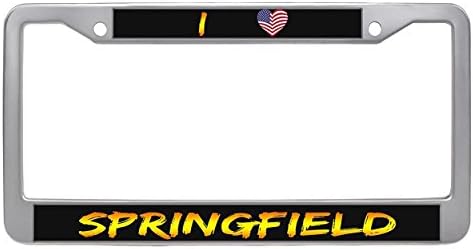 Springfield Personalized License Frames Plate - Dasokao Stainless Steel Auto Car License Plate Frames Of Illinois With Screws Fasteners Caps