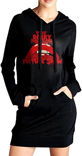 Xero Women The Rocky Horror Picture Show Sweatshirt Dress Pockets Pullover Kangaroo Hoodie XL Black