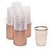Rose Gold Plastic Cups | 10 oz. 50 Pack | Hard Clear Plastic Cups | Disposable Party Cups | Fancy Wedding Tumblers | Nice Rose Gold Rim Plastic Cups | Elegant Decoration Cups | Plastic Tumblers Bulk