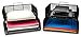 Stackable 2 Big Letter Tray + 2 Small Letter ~ 4 Piece Set ~ Office Desk Organizer, Black