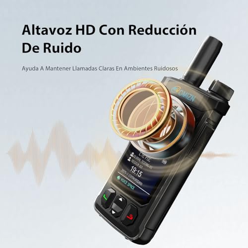 OMIZN T6 Radios de Comunicación Globales 4G LTE Distancia Ilimitada, Cifrado AES-256, Recargables para Equipos de Trabajo, Familias y Actividades al Aire Libre, Paquete de 2