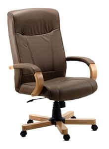 RICHMOND Brown Leather Office Chair (Leather-faced) Oak ...