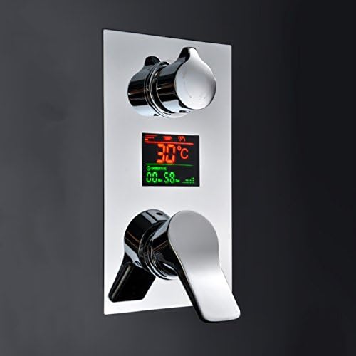 KiaRog Square Manual Bathroom Water-Powered Three Functions (Three Water Out) Led Digital Shower Mixer Valve Control(Only Shower Valve)