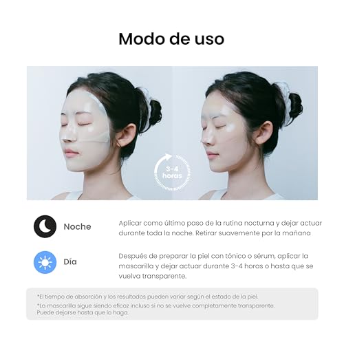 caraseoul Glowganic Pro Colágeno Vegano Mascarilla Coreana de Hidrogel, Fórmula Suave con Niacinamida y Adenosina, Piel Luminosa e Hidratada, Cuidado K-Beauty Minimalista [4 uds]