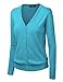 MBJ WSK780 Womens Keep It Classic V Neck Cardigan M Aqua