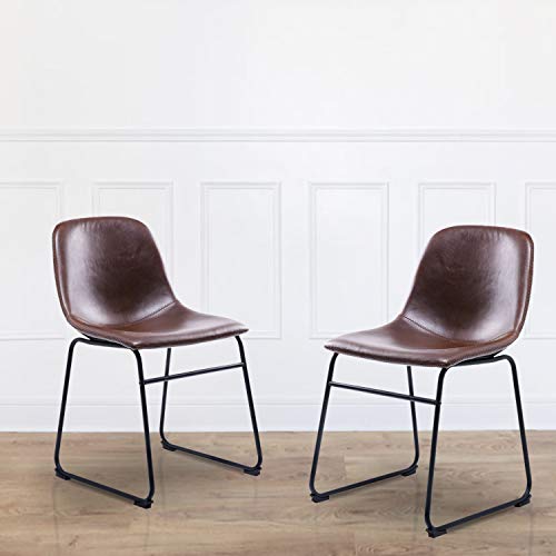 Top 10 Brown Leather Dining Chairs With Dark Legs of 2020 No Place