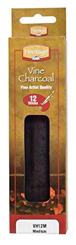 Heritage Arts VH12M Vine Charcoal 12-Pack Set (Medium)