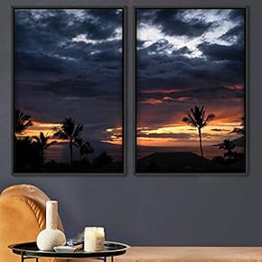 signwin 2 Piece Framed Canvas Wall Art Palm...