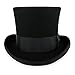 Hats in the Belfry John Bull Theater-Quality Mens100% Wool Felt Top Hat in Black Medium