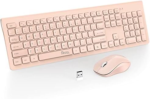 RATEL Office Wireless Keyboard and Mouse Combo, Compact Full Size USB ...