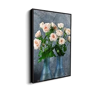 Canvas Wall Art for Living Room, Bedroom Vintage Flower Framed Canvas Prints for Home Decoration Ready to Hang - 16"x24" inches