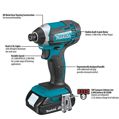 Makita XDT11R 18V Compact Lithium-Ion Cordless Impact Driver Kit