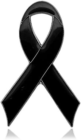 Sensibilisation Ruban Noir En Email Epinglette Avec Boite Cadeau 1 Piece Amazon Fr Bijoux