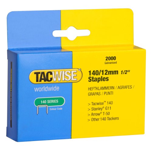 Tacwise 140 1/2-Inch Galvanized Staples for Hand Tackers/Hammer Tackers, Box of 2000 (0348)