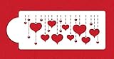 Designer Stencils C930 Hanging Hearts Cake Stencil, Beige/Semi-Transparent