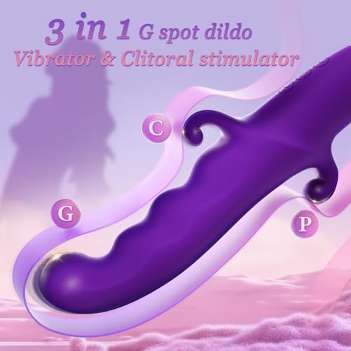 Vibrator, Adult Toys Vibrators for Women, G spot Dildo Rabbit Vibrator Wand with Clitoral Sex Stimulator, Waterproof Mini Vibrator Vibradores, Sex Toys for Women Couples Sexual Pleasure Tools…