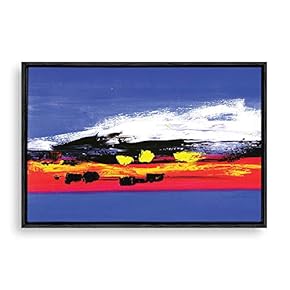 Framed Canvas Wall Art for Living Room, Bedroom Abstract Landscape Oil Painting Feature Canvas Prints for Home Decoration Ready to Hanging - 16x24 inches