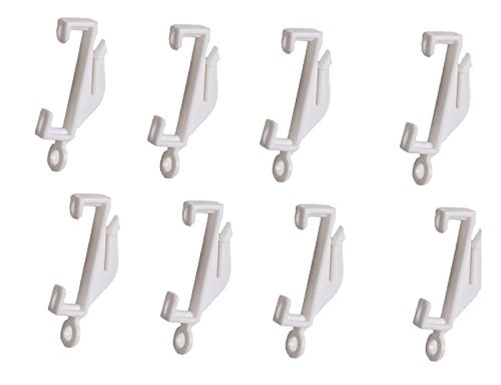 Merriway BH03822 (24 Pcs) Curtain Rail Track Glide Hooks Gliders for Decorail Integra Track - Pack of 24 Pieces, White