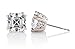 NANA Jewels Asscher Cut 14K Solid Gold Posts & Sterling Silver Simulated Diamond Stud Earrings 0.75 to 4.00ctw CZ