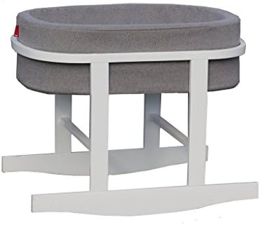 Ninna Nanna Bassinet in Charcoal with White Base by Monte Design