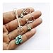 Fake Nipple Rings Clit Clamp Solid Sterling Silver Turquoise Body Jewelry