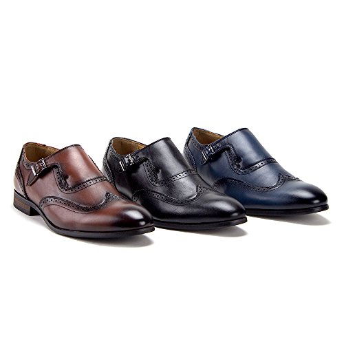 UV Signature Jaime Aldo Mens Black Single Monk Strap Brogue Dress Shoes Size 9 J main image 4