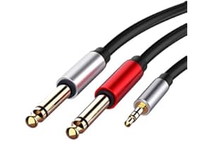UtopixHub 3.5mm to Dual 6.5mm Adapter Jack Audio Cable 3.5 to 6.5 AUX Cord 3.5 Jack Splitter for Guitar Mixer Amplifier