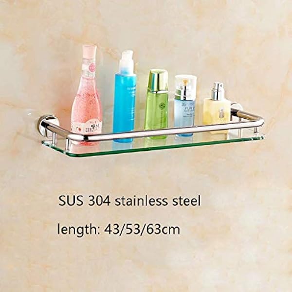 Lgr バスルーム収納棚壁掛け収納棚バスルーム用8mm強化ガラス棚304