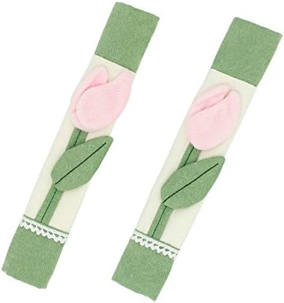 Refrigerator Door Handle Covers Keep Your Kitchen Appliance Clean From Smudges, Fingertips, Drips, &amp;Food Stains,Perfect For The oven, Microwave oven,&amp;The furniture with a handle (green&amp;white)
