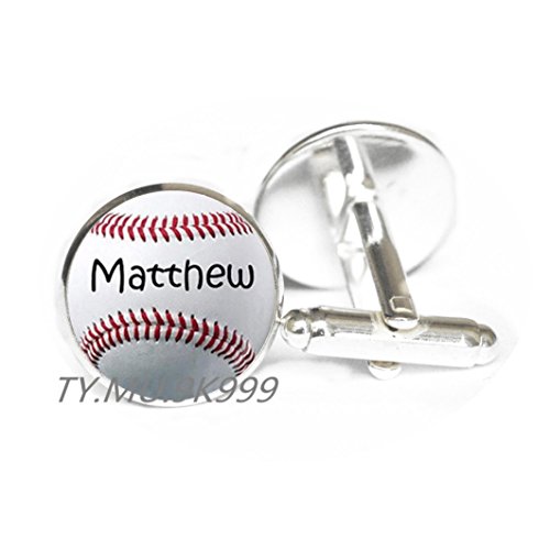Yao0dianxku Personalized softball CuffLinks, baseball CuffLinks, sports CuffLinks, gift for athlete,Softball CuffLinks,Y101 (2)