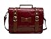 ECOSUSI Women Vintage PU Leather Laptop Bag Briefcase Crossbody Messenger Bags Satchel Purse, Red
