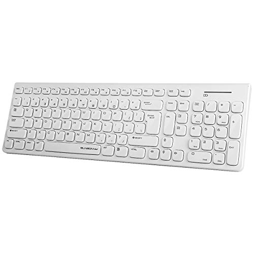 Qisan Wireless Keyboard and Mouse Combo Set Slim Compact Full Size 104 Keys Keyboard and Mute Mouse, Wireless 2.4G USB Nano Receiver for PC Desktop Computer Laptop Mac Tablet- White - Thumbnail 6