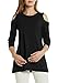 Afibi Women's Casual Cold Shoulder Half Sleeve Loose Tunic Blouse Tops (Medium, Black)