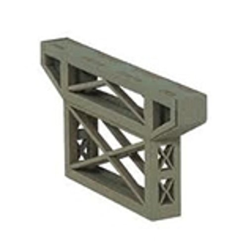 HO Scale Steel Truss Bridge Pier - Kit (Laser-Cut Card) -- 7-1/16" 18cm Long; Abutments: 3-3/4" 7.2cm Tall